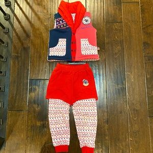 Babiboo Cotton Puffy Vest & Sweatpants Set Unisex Size 2T-3T